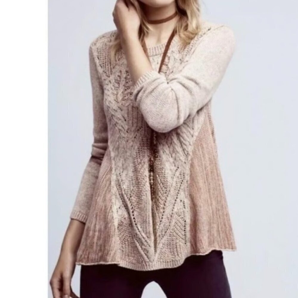 Moth Anthropologie Anita Swing Top Sweater Loose Weave Flowy Boho Size Small